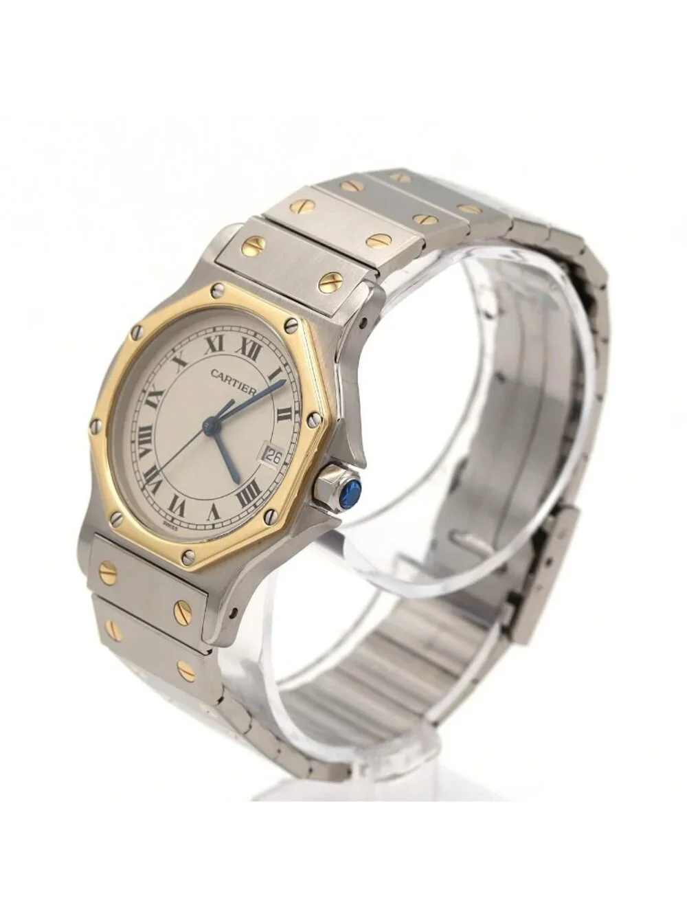 Cartier Santos Octagon LM Stainless Steel Yellow Gold Quartz Watch